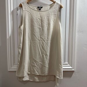 Eileen Fisher 100% Silk Cream Tank Top Blouse - Size Large